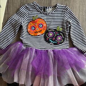 Girls' Purple Pumpkin Tulle Halloween Costume Dress